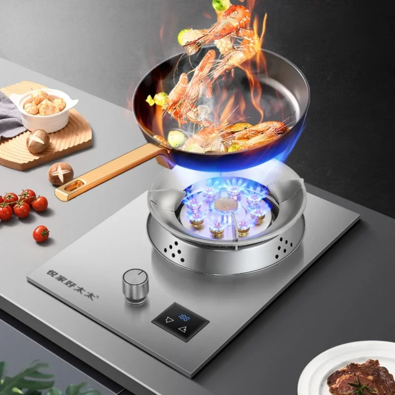 Kitchen Versatile Stainless Steel Gas Stove Household Gas Stove Liquefied Gas Natural Gas Embedded Desktop Furnace