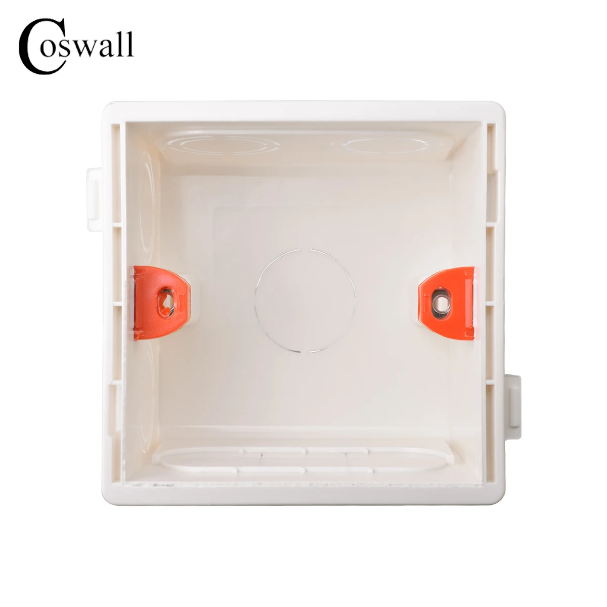 Coswall 조절식 마운팅 박스 내부 카세트, 86 타입 스위치 및 소켓, 화이트 레드 와이어링 백 박스, 86mm * 85mm * 50mm