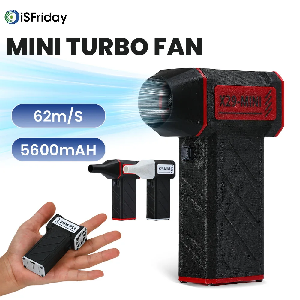 

Mini Air Blower With Extra Nozzle Powerful Turbo Jet Fan Wind Speed 62m/s Electric Blower Multifunctional Blowing Dust Dryer