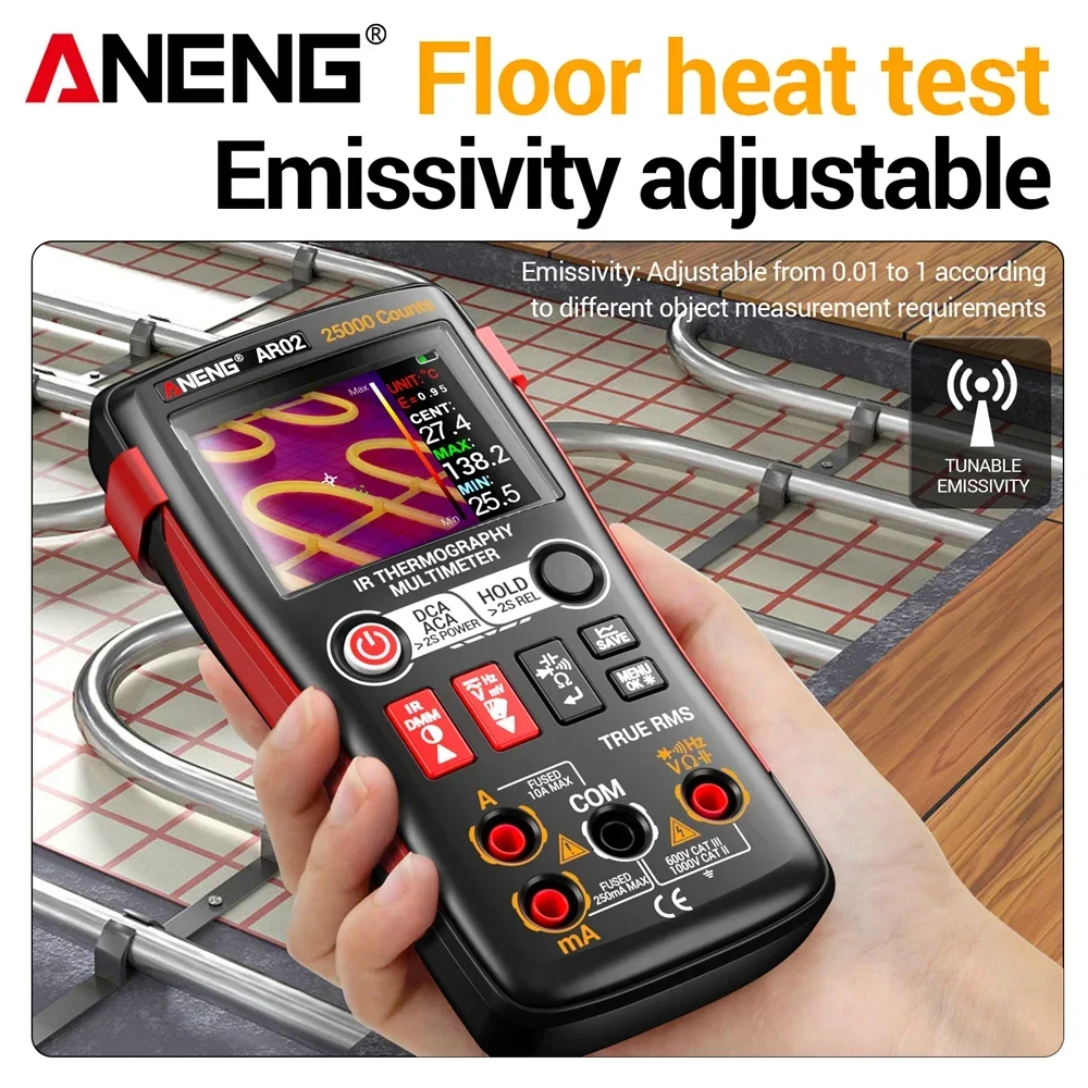 ANENG AR02 Digital Multimeter 25000 Counts 2.4 Inch TFT 320*240 DC AC Voltage Current Resistance Capacitance Frequency Tester US