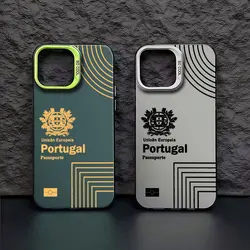 Portugal Passport Phone Case For iPhone 16 15 14 13 12 11 Pro Max X XR XSMAX 8 7 Plus Candy Matte Shockproof Back Cover