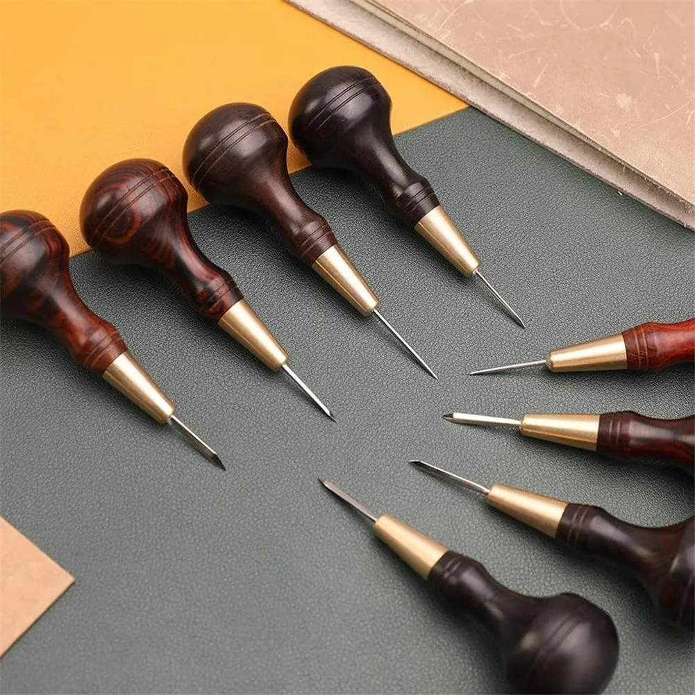 Handmade Leather Goods DIY Sandalwood Diamond Awl Rosewood Diamond Cone Leather Awl Diamond Cone A