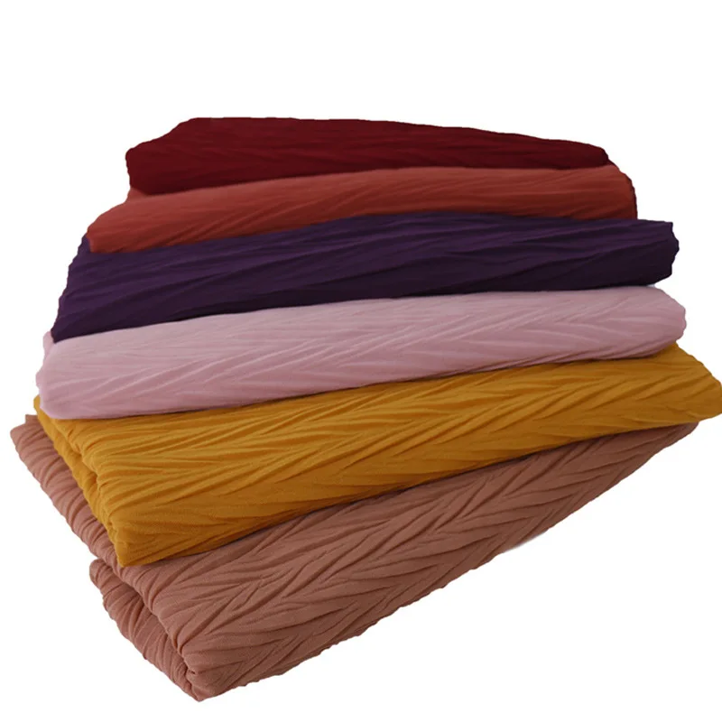 Lenço de chiffon para mulheres e meninas, cor sólida, folha, rugas, protetor solar, macio, fino, viscose, envoltório xales, outono, novo