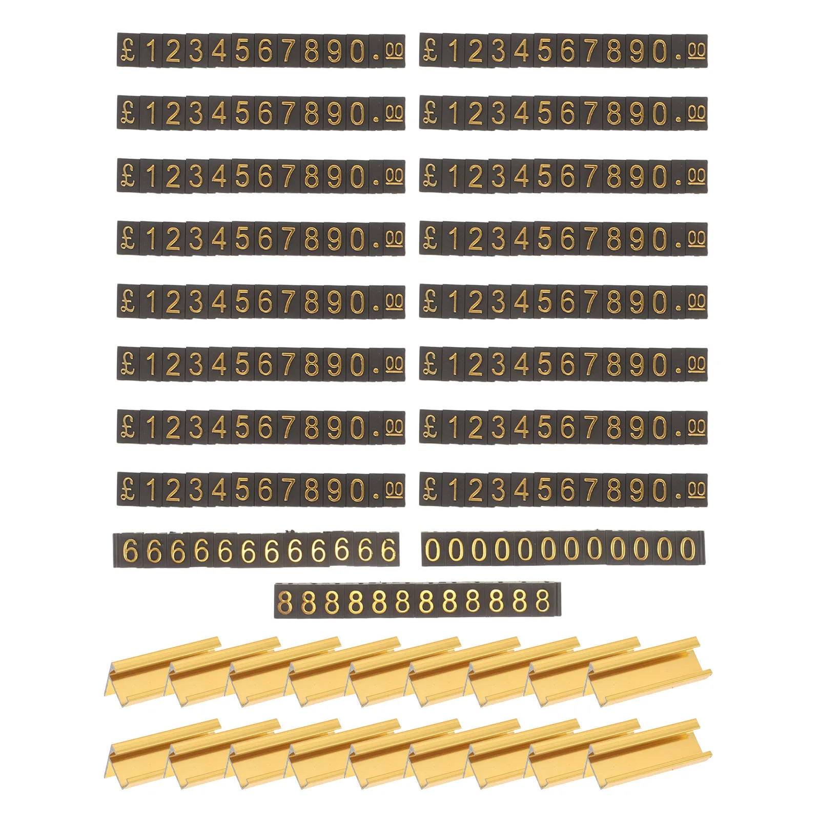 Jewelry Price Display Cubes 16 Sets Adjustable Aluminum Tag Stands for Vendor Booth Retail Counter Tabletop