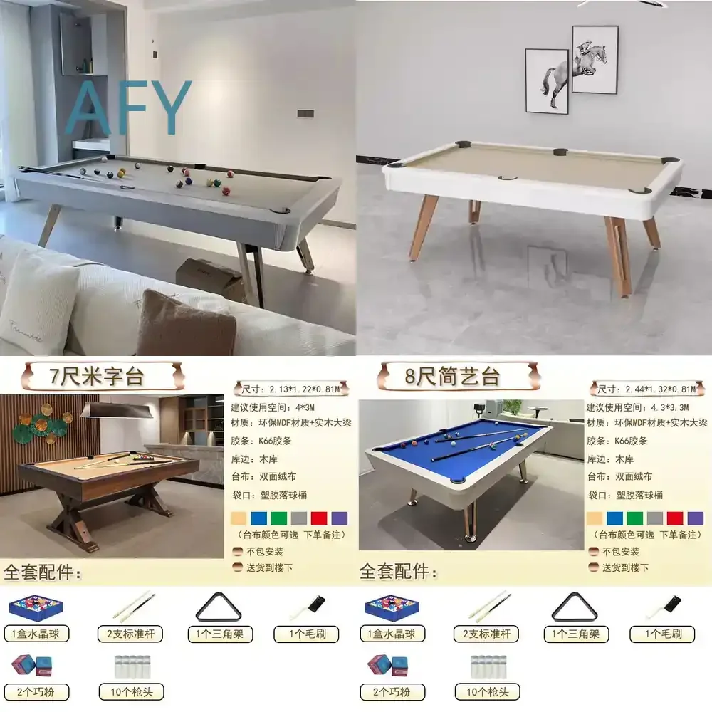 Billiards Table for Standard Household Marble American Pool Table for Villa Multi-Functional Table Tennis Two-in-One Ping