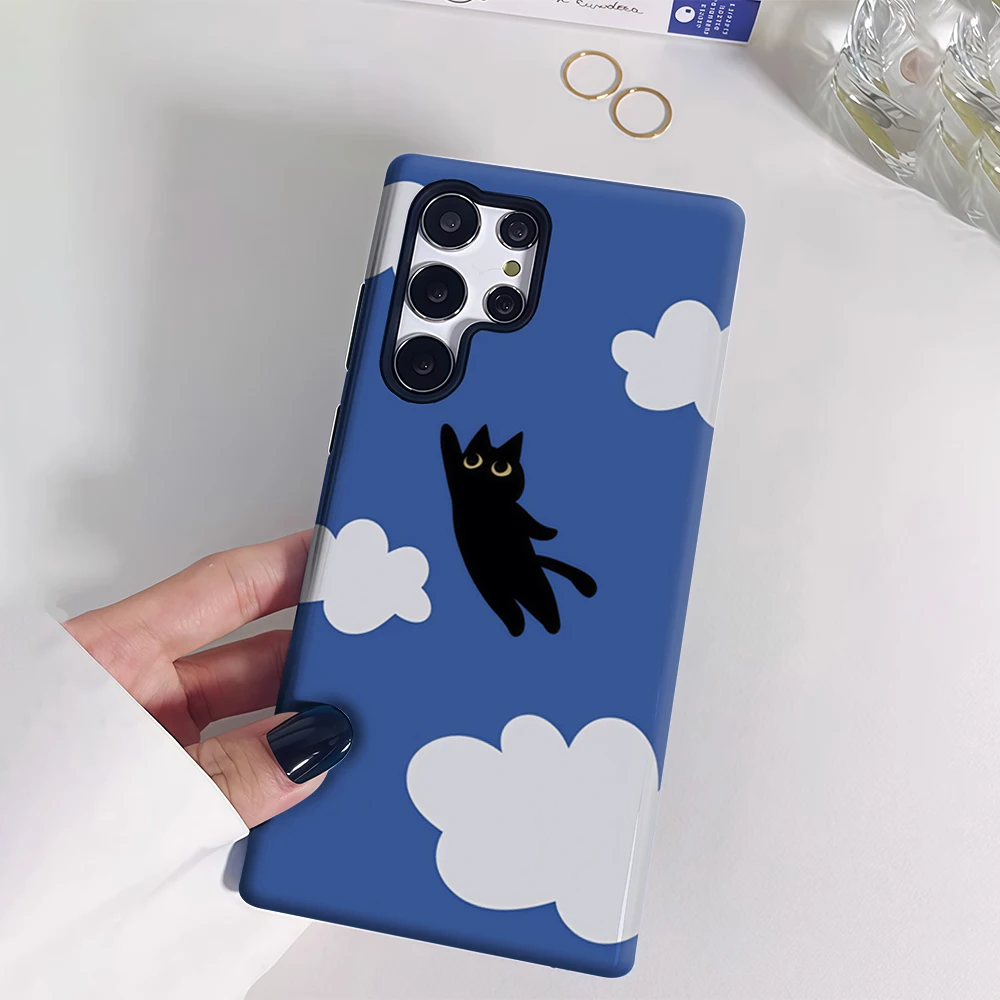 Custodia per telefono Sky Pounce per Samsung Galaxy S25 Ultra S24 S23 Ultra Plus Cover posteriore lucida a doppio strato