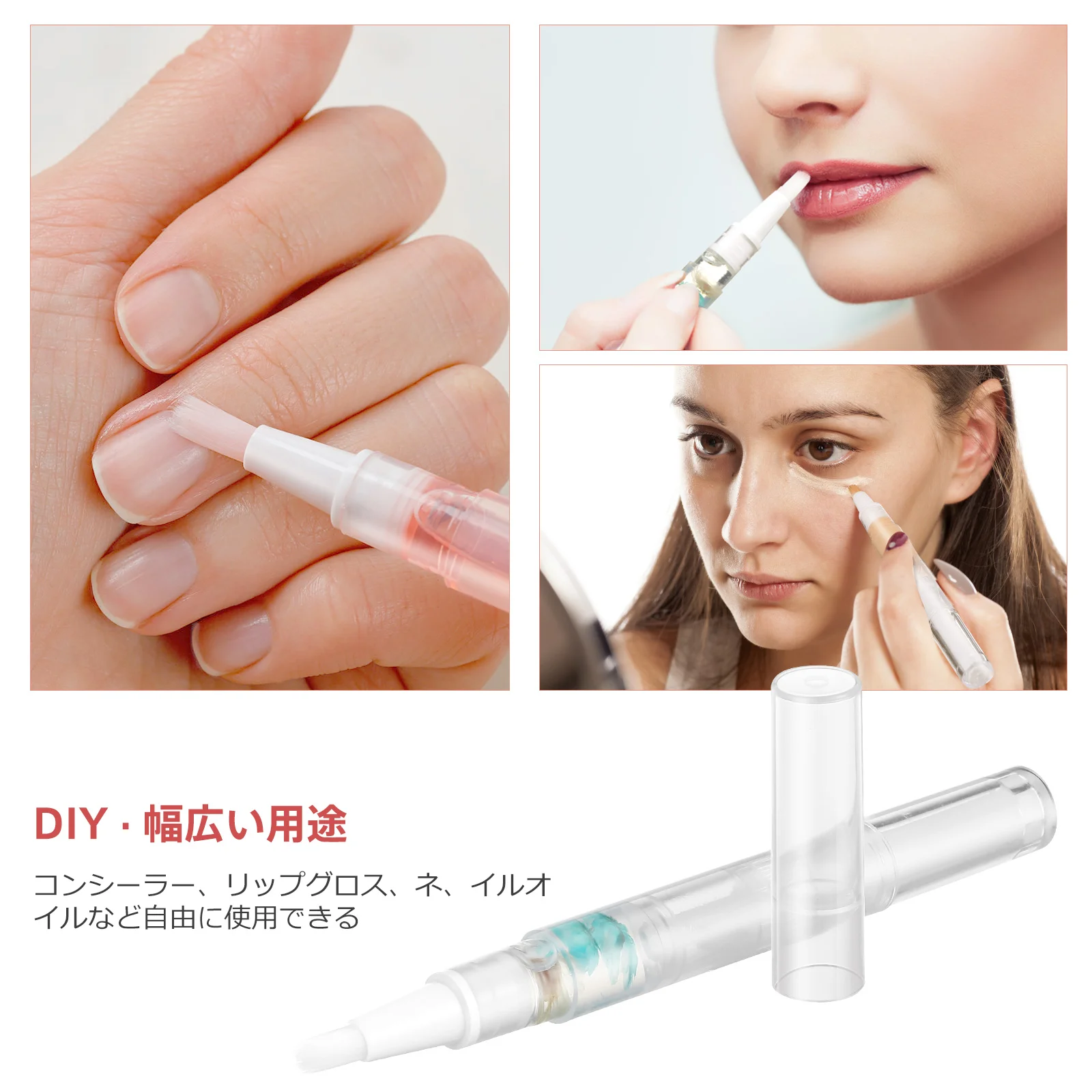 5 Pcs Empty Bottle of Nail Polish and Eyelash Growth Liquid Serum Refillable Tubes Pen with Brush Tip Oil