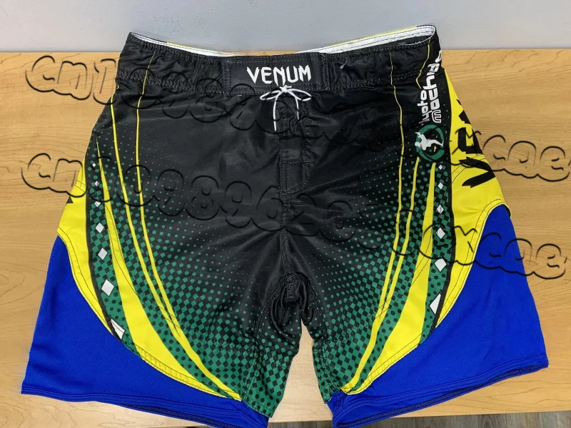 شورت قتال احترافي UFC مع حزام خصر مطاطي للسراويل الرياضية الرجالية المستقرة وغير القابلة للانزلاق المصنوعة من نسيج سريع الجفاف