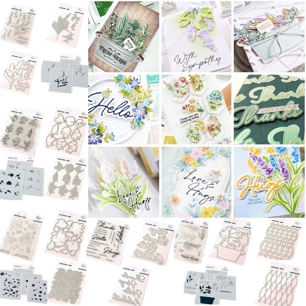 

2025 Garden Blossoms Botanicals Diamonds Clear Stamps Metal Cutting Dies Stencil Press Plates DIY Scrapbook Handcraft Card Album