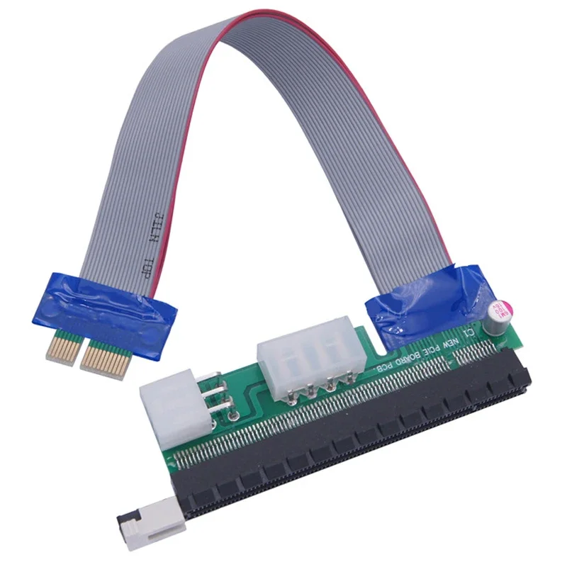PCIE X1 To X16 Graphics Adapter Cable with 4+6Pin Dual Power Supply Flexible Computer Components Expansion Converter 1X To 16X