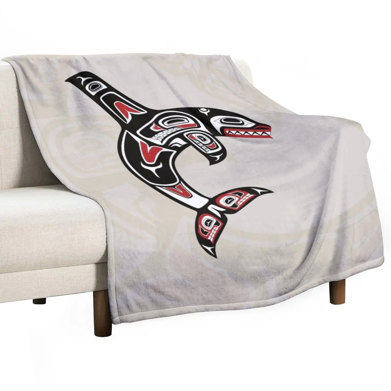 Pacific Northwest Native Orca Killer Whale Throw Blanket fluffy blanket Polar blanket Winter bed blankets