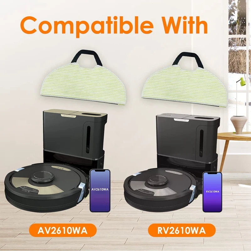 แผ่นม็อบถูพื้นแบบใช้ซ้ำได้ใช้ทดแทนได้กับชิ้นส่วนเครื่องดูดฝุ่น RV2610WD ฉลาม