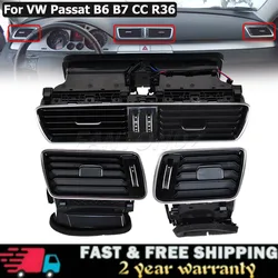 3AD819701A 3AD819702A 3AD819728A Black Chrome Piano Paint Air Conditioning Outlet Vents For VW Passat B6 B7 2006-2011