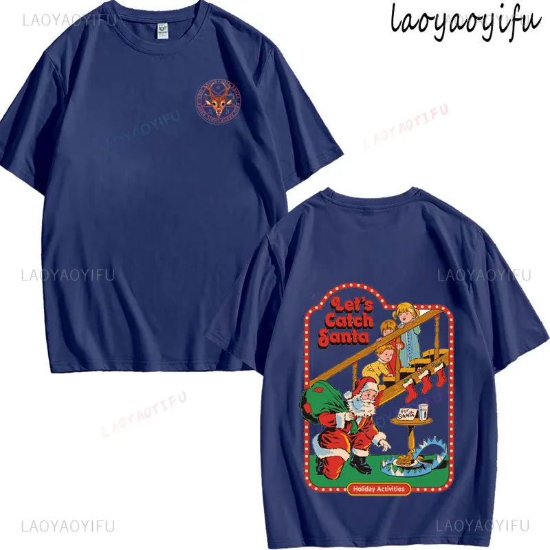 

Funny Christmas Party Series 100%Cotton Printed Men's Women's Round Neck Casual Tee Fashion High Quality Summer Short-sleev