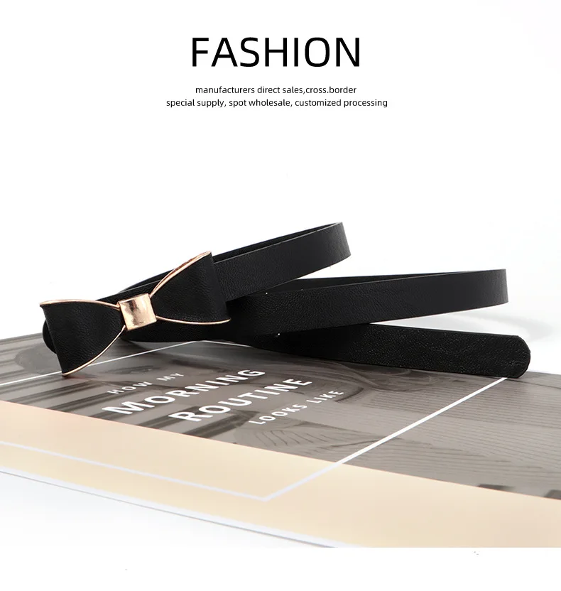 Fashion Butterfly Bow Small Ladies Belt With Dress Decoration Simple Fashion Slim Women's Belt
