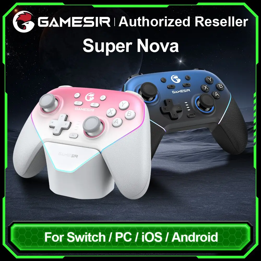 Gamesir Supernova Mando para PC Inalámbrico Gaming Controller Bluetooth Wireless Gamepad for Nintendo Switch 1&2 Hall Joysticks