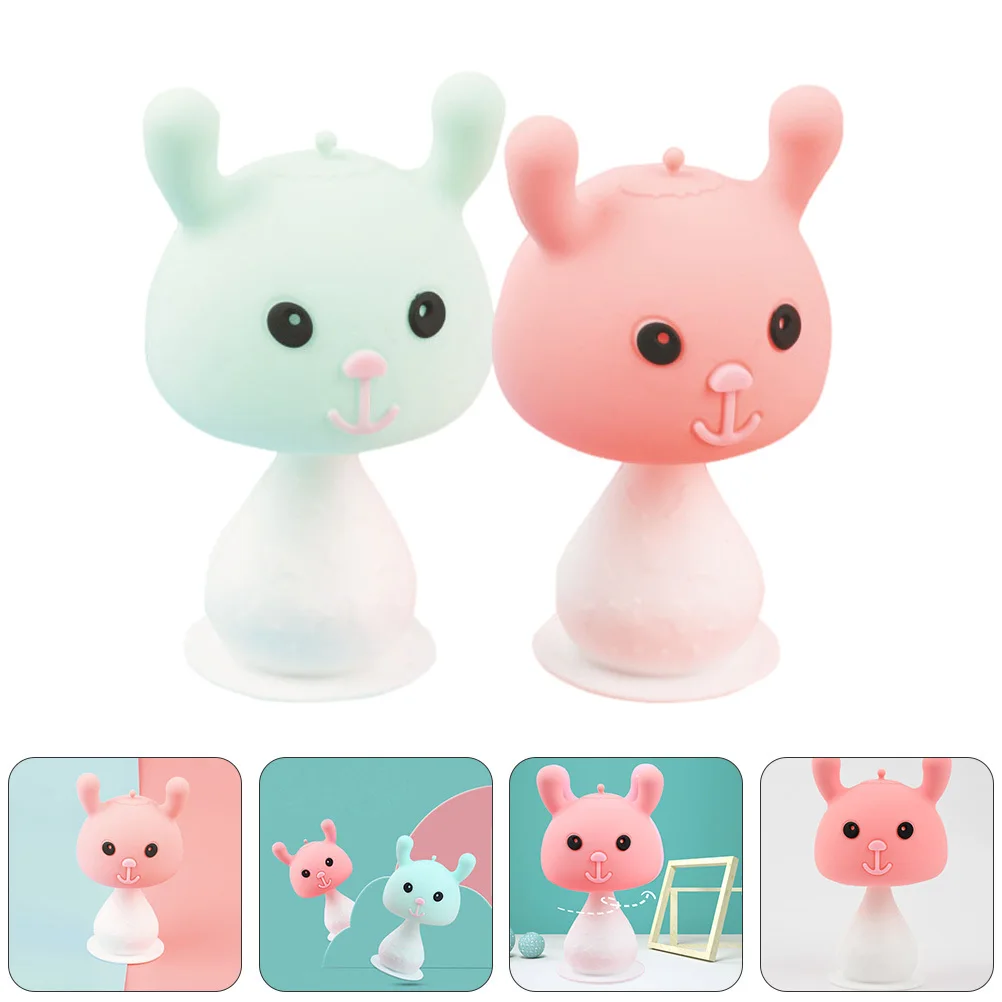 2 قطعة عضاضة الطفل الكرتون الفطر الغذاء الصف سيليكون خفيفة الوزن المحمولة مهدئا مضغ المولي عضاضة تطوير الرضع