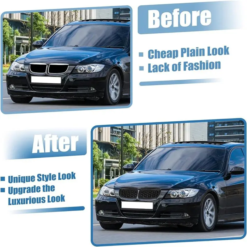 A60E-For BMW 3 Series E90 E91 2005-2008 Front Hood Kidney Grille Diamond Star Design 51137120008 51137120007