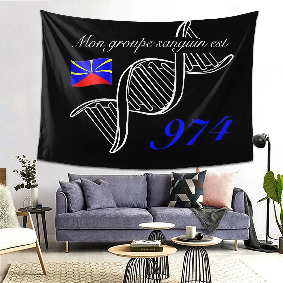 

974 Остров Реюньюньи, гобелен с флагом, украшение, художественные эстетические гобелены для гостиной, спальни, дома, настенная ткань, настенная ткань