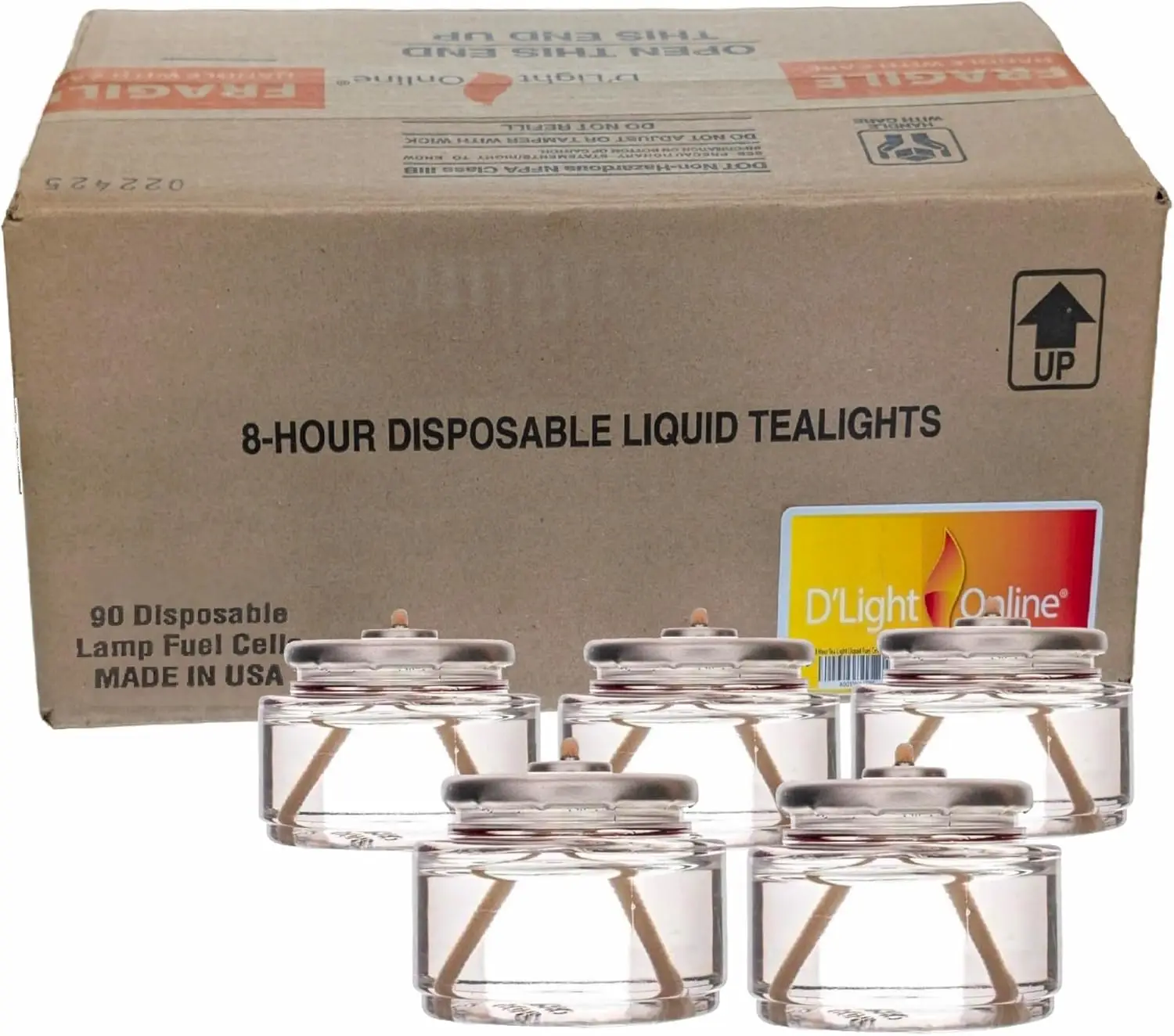 Paquete de 90 Velas de Cera Líquida Desechables - Duración de 8 Horas, Sin Humo ni Olor, Compatibles con Portavelas Estándar