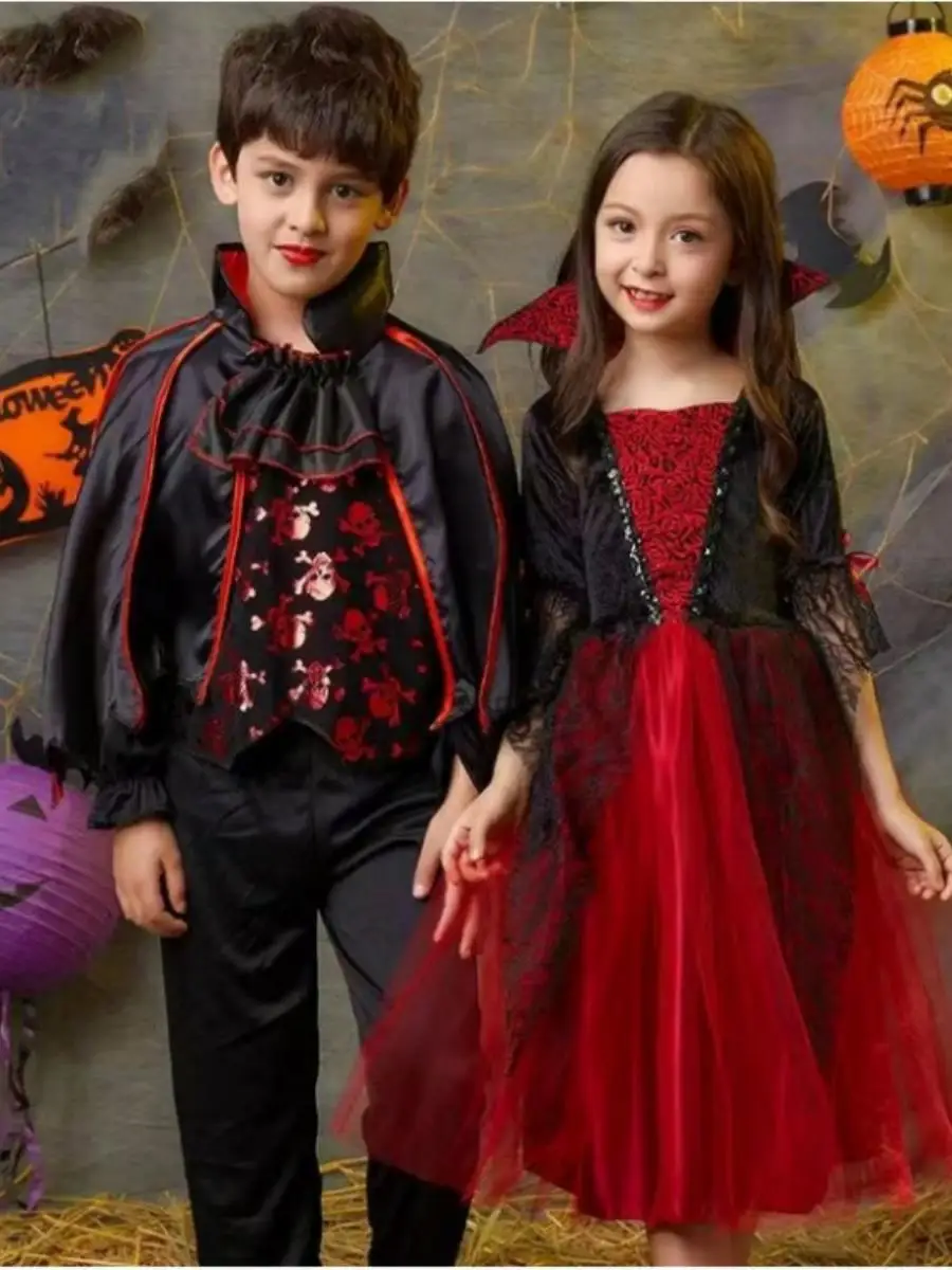 

Детский костюм ведьмы на Хэллоуин, наряд волшебника для мальчиков, юбка феи для девочек, костюм для маскарада для девочек