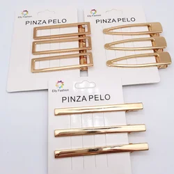 3pcs/set Elegant Hair Clips Crab Hollowing Out Hairpin Metal Geometric Hair Claw Barrette Women Girls Korean Hair Styling Tools