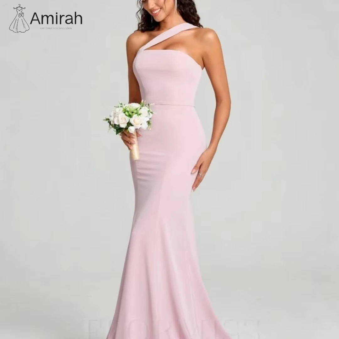 Amirah ذيل السمكة فساتين الحفلات الأنيقة للمرأة الزفاف الوردي المرأة فستان سهرة 2025 مخصص فساتين لحضور الحفلات الموسيقية الفاخرة الكرة ثوب