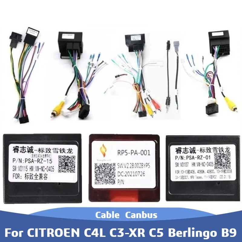 Car Radio Canbus Box Adaptor RP5-PA-001 For CITROEN C4L C3-XR C5 Berlingo B9 C-QUATRE C4 Jumpy Peugeot Partner Wiring Harness Ca