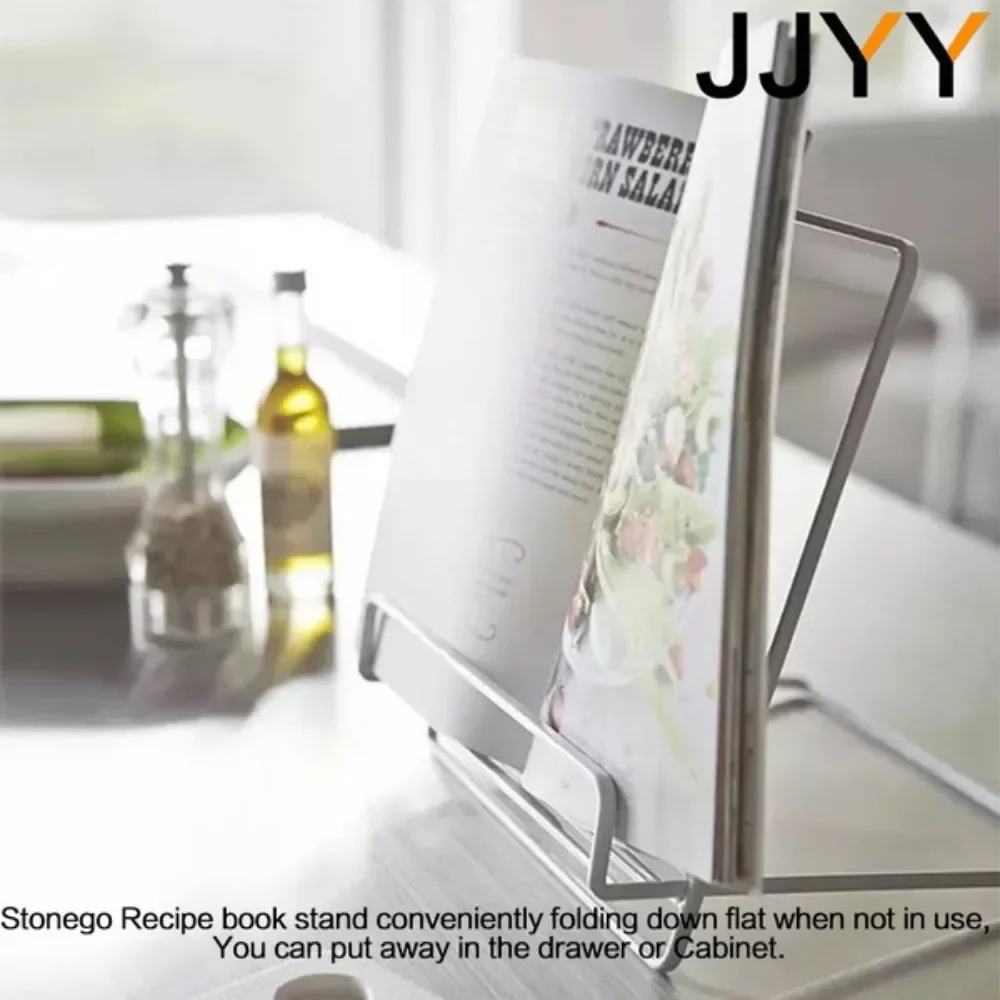 JJYY 1PC Desktop Creative Multifunctional Display Rack Magazine Rack Recipe Rack Office Kitchen Accessories 2 Colors Available