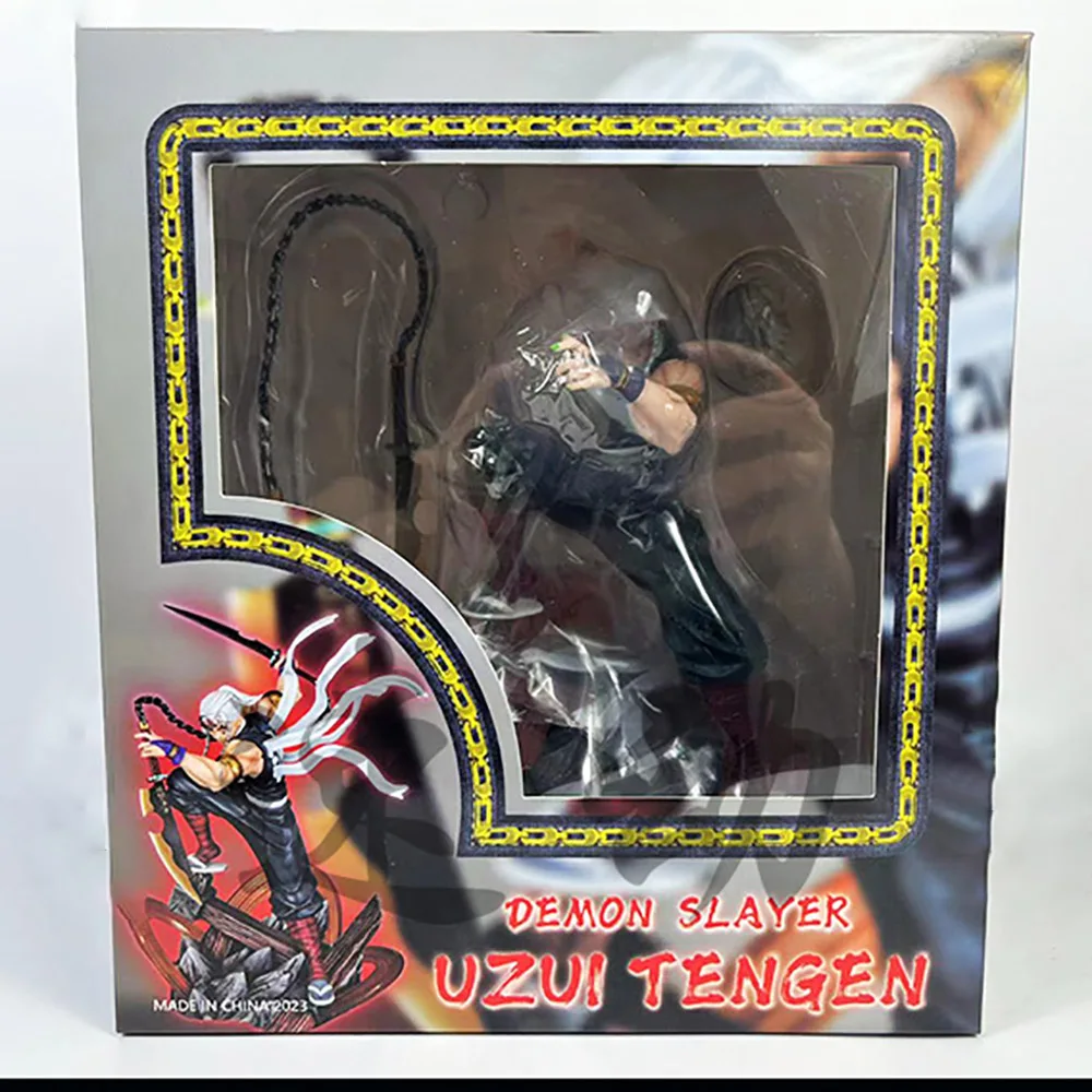 27cm Demon Slayer figures Uzui Tengen Figures 2 Heads Kimetsu No Yaiba Anime Figures Figurine Gk Pvc Statue Model Toys Gift