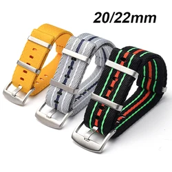 Nylon Strap 20mm 22mm for Swatch for Blancpain Fifty Fathoms Five Oceans Woven Canvas Watch Band for Omega MoonSwatch Seiko