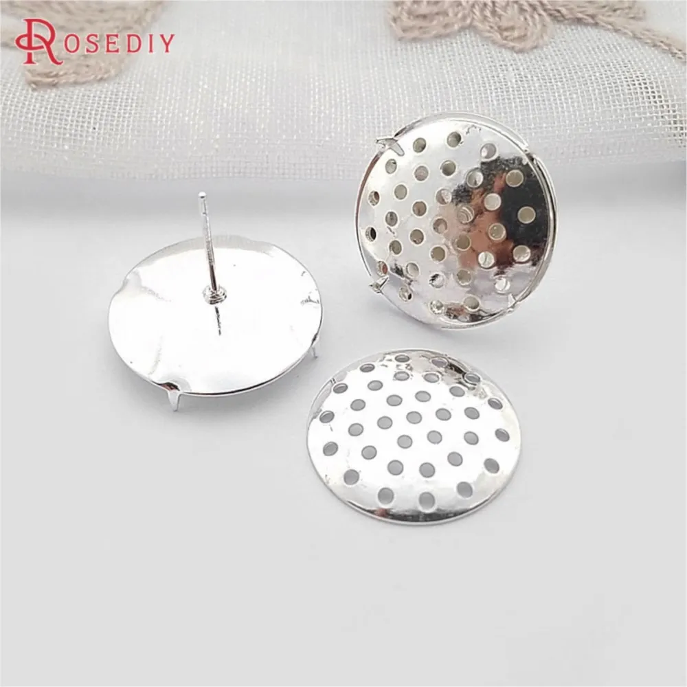 (B004)20 Sets 8mm 12mm 18mm Gold Color Brass Combinable Round Stud Earring Diy Jewelry Findings Earrings Accessories Wholesale