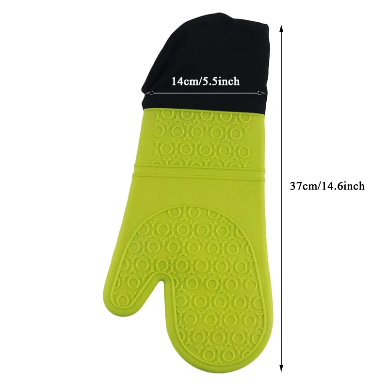 1pc Insulated Oven Gloves Silicone Heat-proof Gloves Oven Mitts Microwave Oven Baking Tools Household Kitchen Bar Bakeware