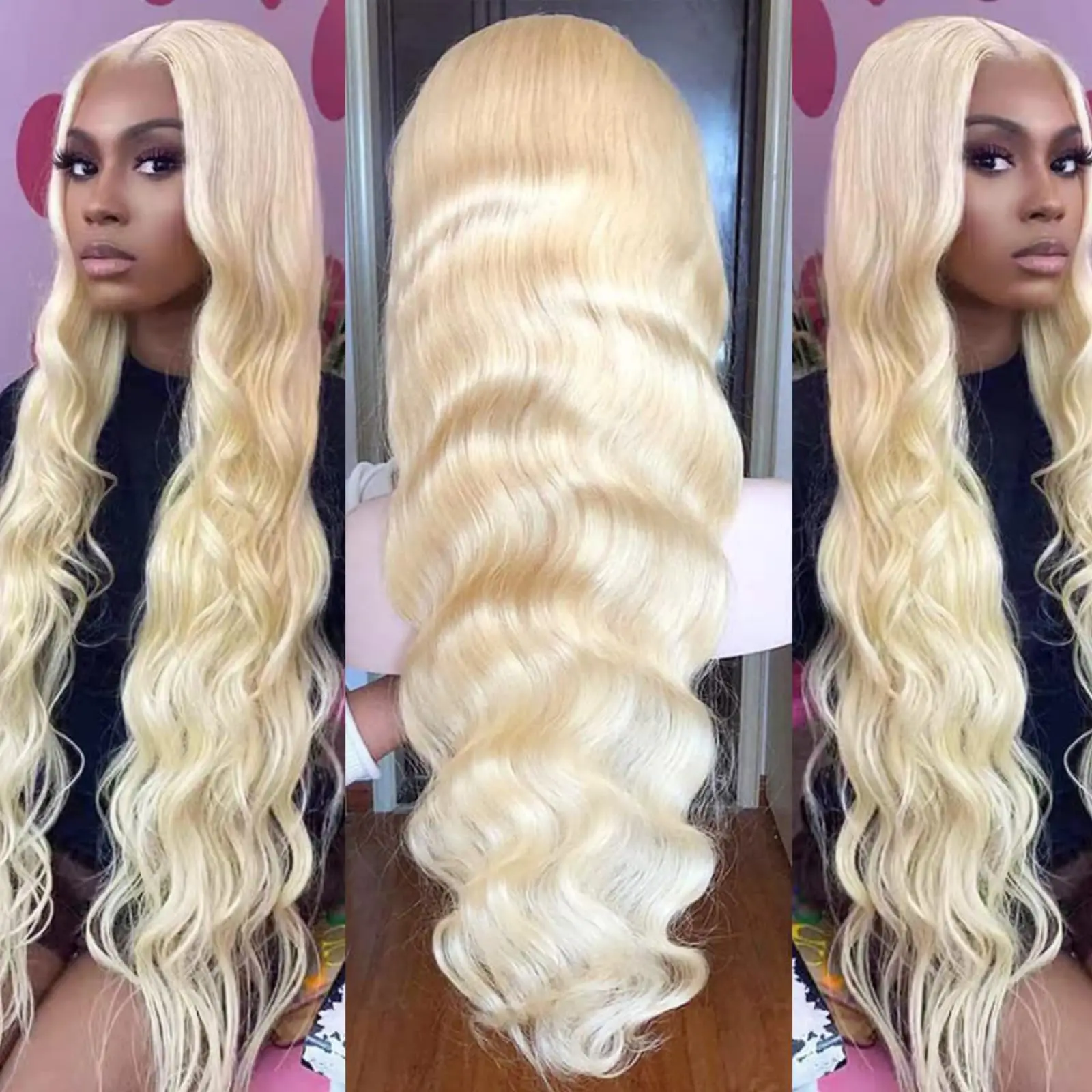 

13x4 HD Transparent Lace Frontal Wigs Brazilian 13x4 Colored Human Hair Wigs For Women 613 Honey Blonde Body Wave Lace Front Wig