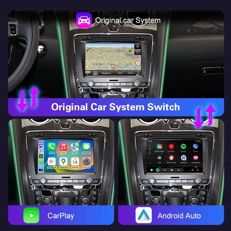 Wireless ios CarPlay For Bentley Continental GT Flying Spur Android Auto Airplay Mirror link Retrofit Multimedia Navigation