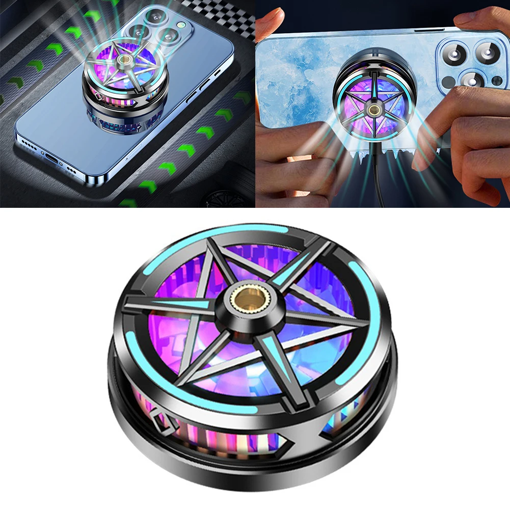 Magnetic Mobile Phone Radiator RGB Game Cooling Fan Radiator for Android IOS Gaming Accessories for PUBG/Live Streaming