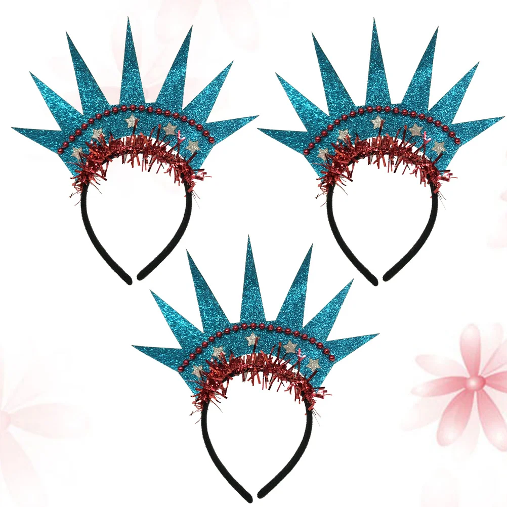 

3 шт., повязки на голову со статуей Свободы, легкие обручи для волос для вечеринок, украшение для волос ко Дню независимости, привлекательный головной убор