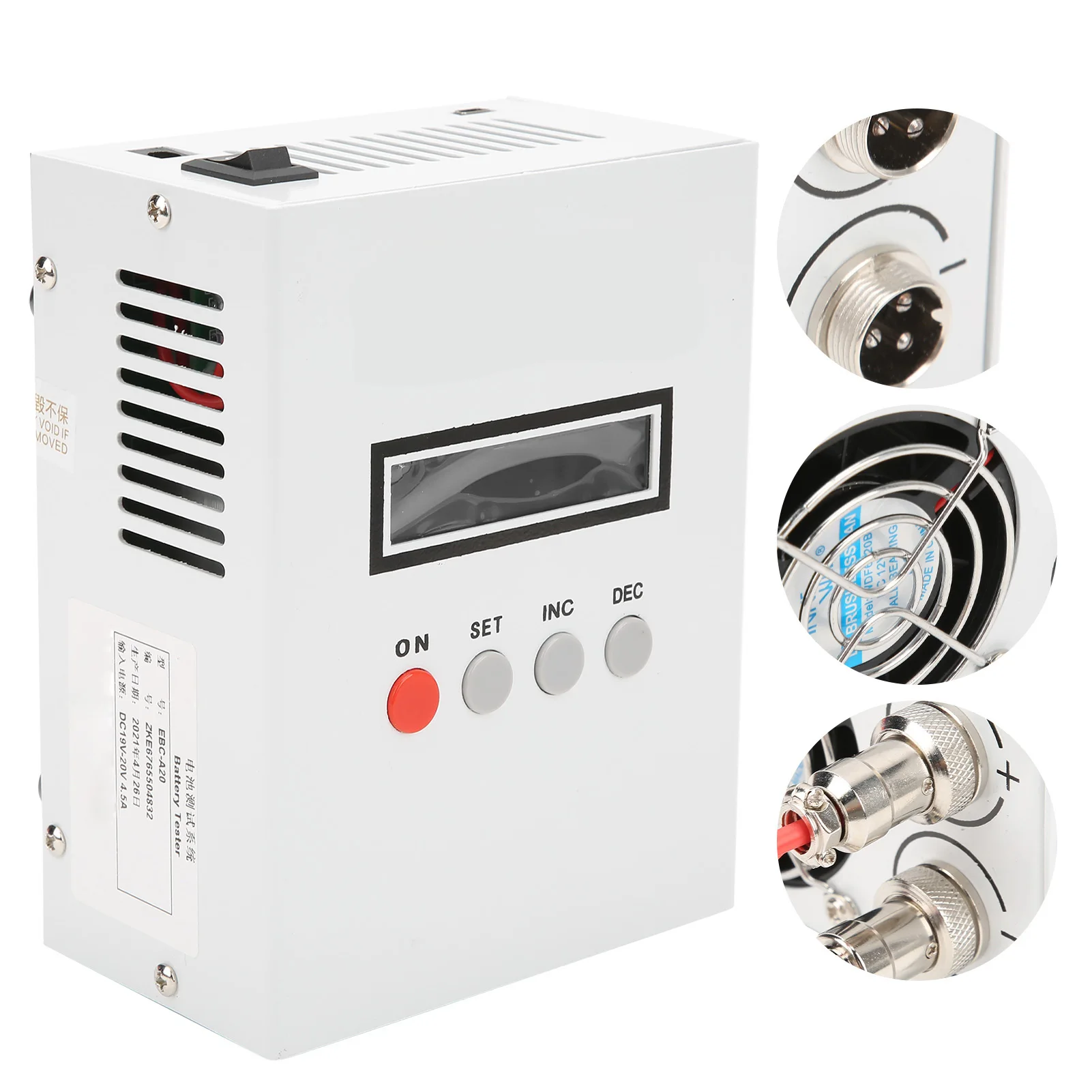 

EBCA20 Battery Capacity Tester LeadAcid Lithium Iron 5A 20A Discharge Electronic Load Meter AC Electronic Load Meter