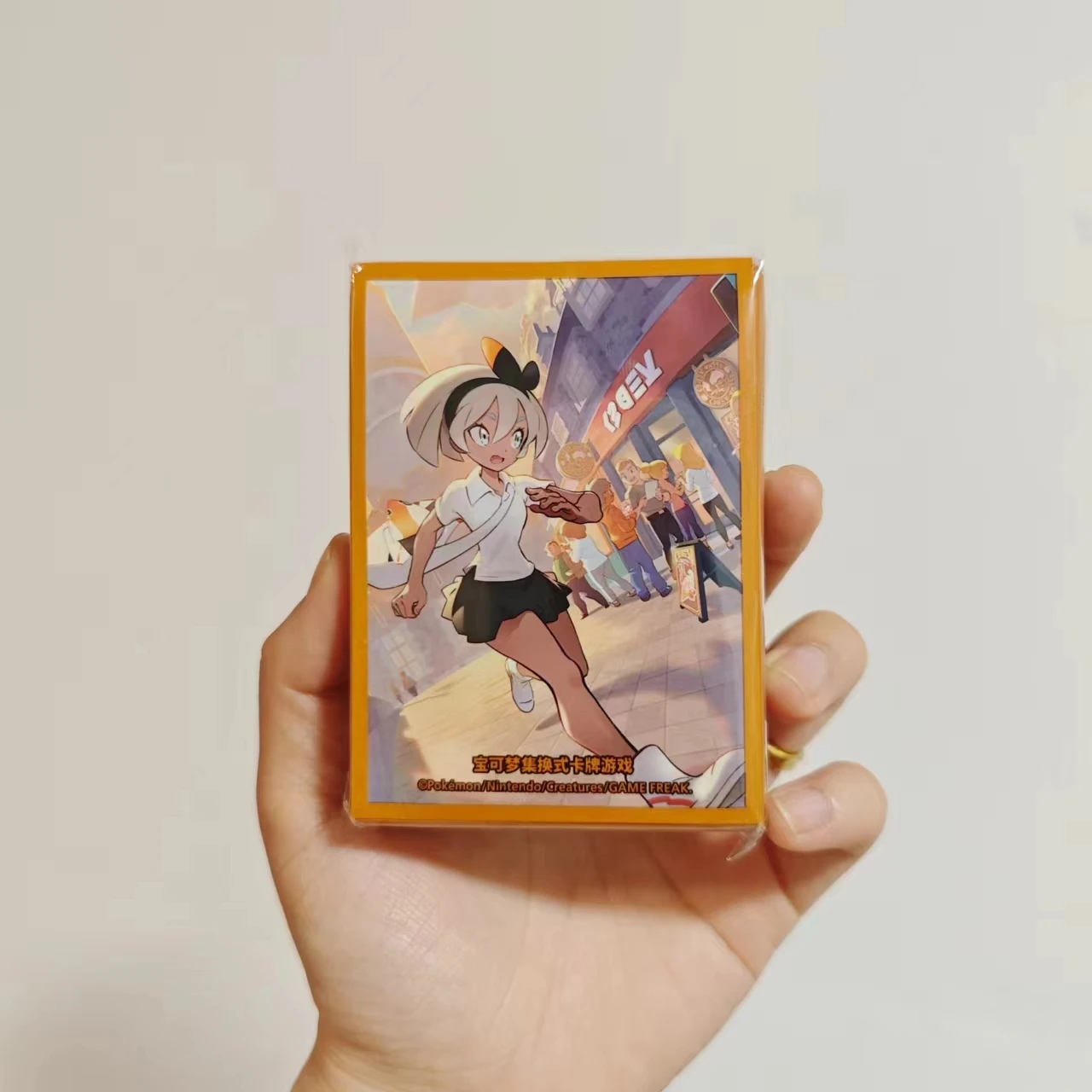 64PCS Genuine Pokemon Card Sleeves Anime Girl Nessa Marnie Figures WS PTCG Trading Cards Protective Case