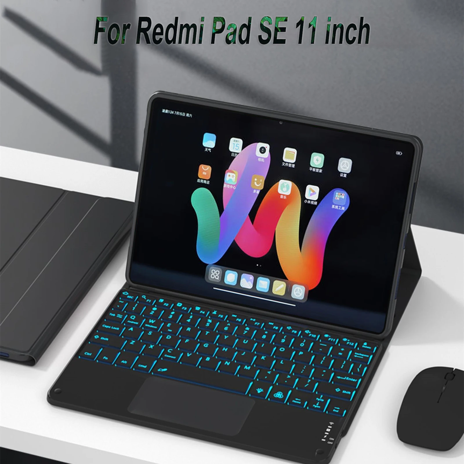 For Redmi Pad SE 11 Inch Case, Keyboard Cover for Redmi Pad SE 11 Inch