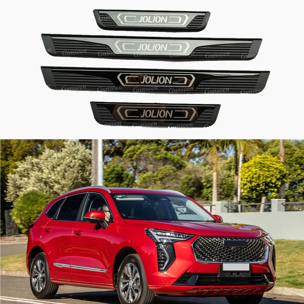 For Great Wall Haval Jolion Door Sill Protector Scuff Plate Car Sticker Accessories Auto Threshold Guard Pedal Styling 2021-2023