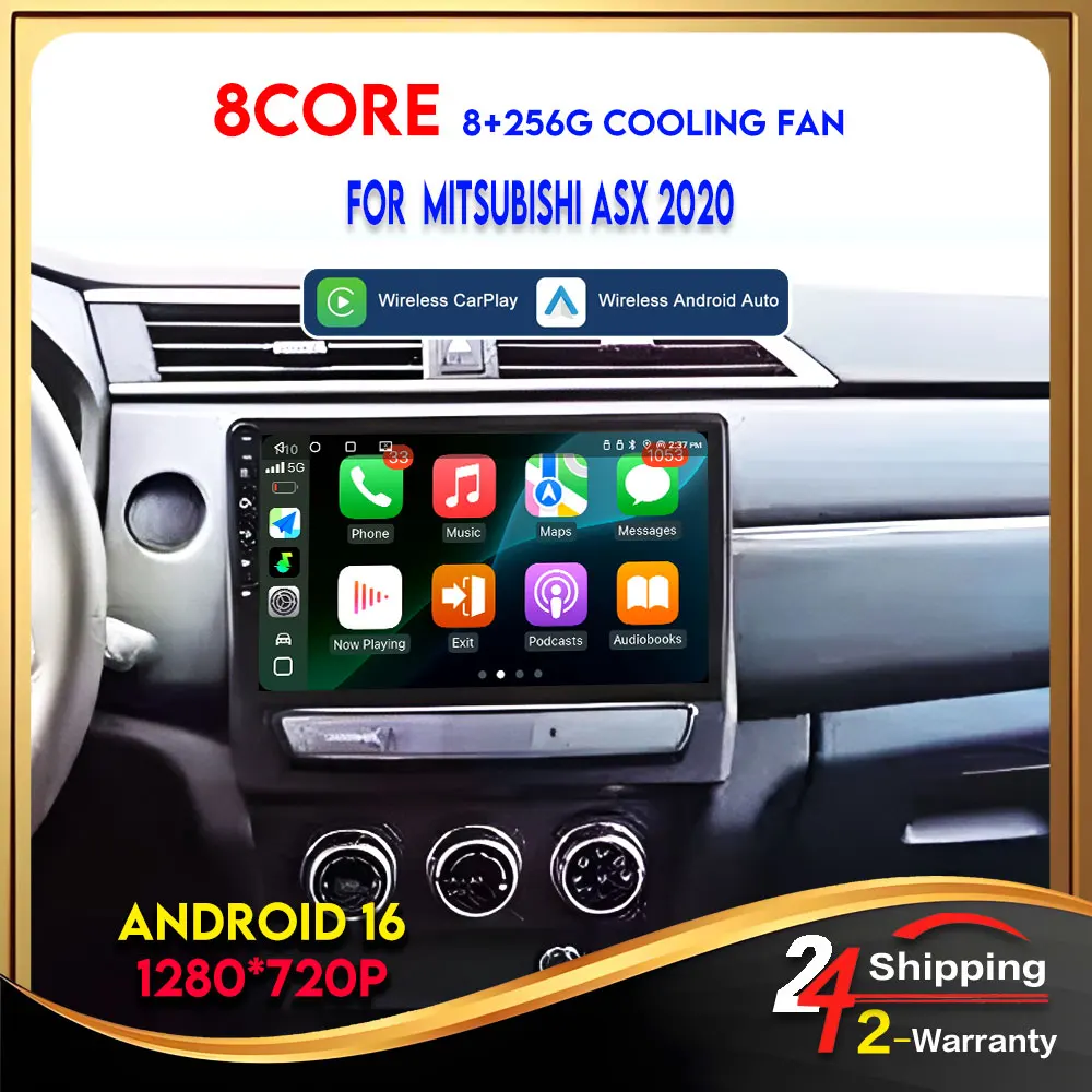 Android 16 Android Auto 10inch For Mitsubishi ASX 2020 Carplay Multimedia Video Player GPS Navigatio 4G GPS Navi Stereo DSP