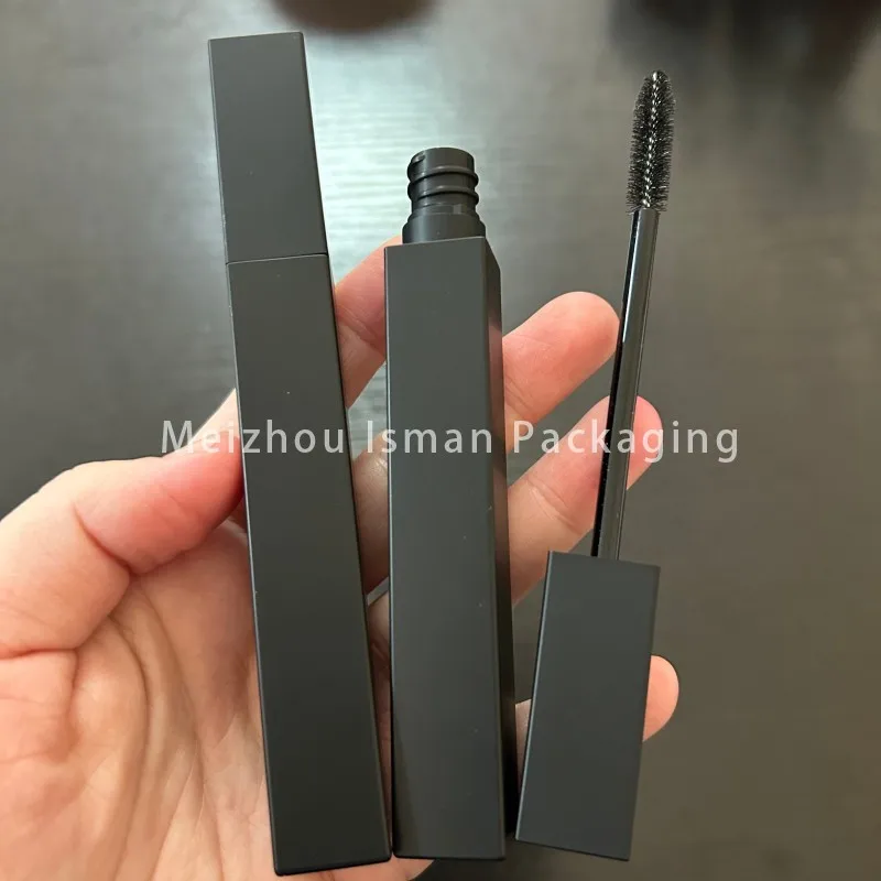 

50 шт., косметическая квадратная упаковка, пустая бутылка для туши, матовый черный пышный контейнер для туши, тюбик для ресниц с палочкой-кистью, 10 мл