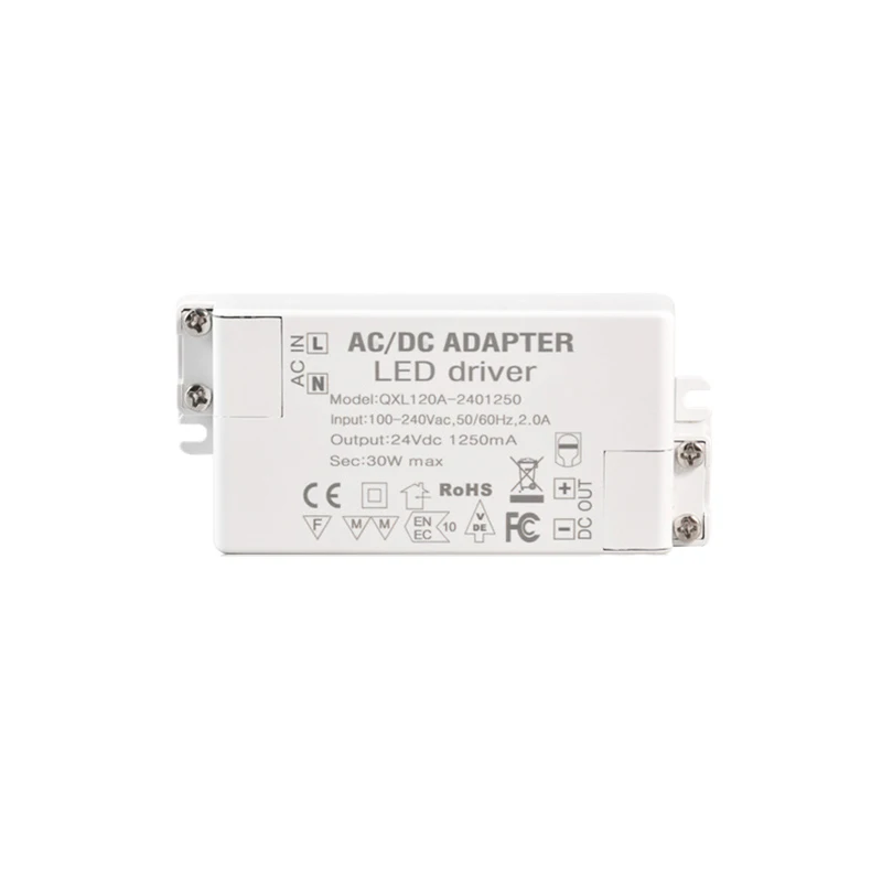 Imagem -06 - Adaptador ac dc para Faixa Led Tensão Constante Transformador Driver Lâmpada de Teto Rgb 100240v 12v 24v 30w 10 Pcs