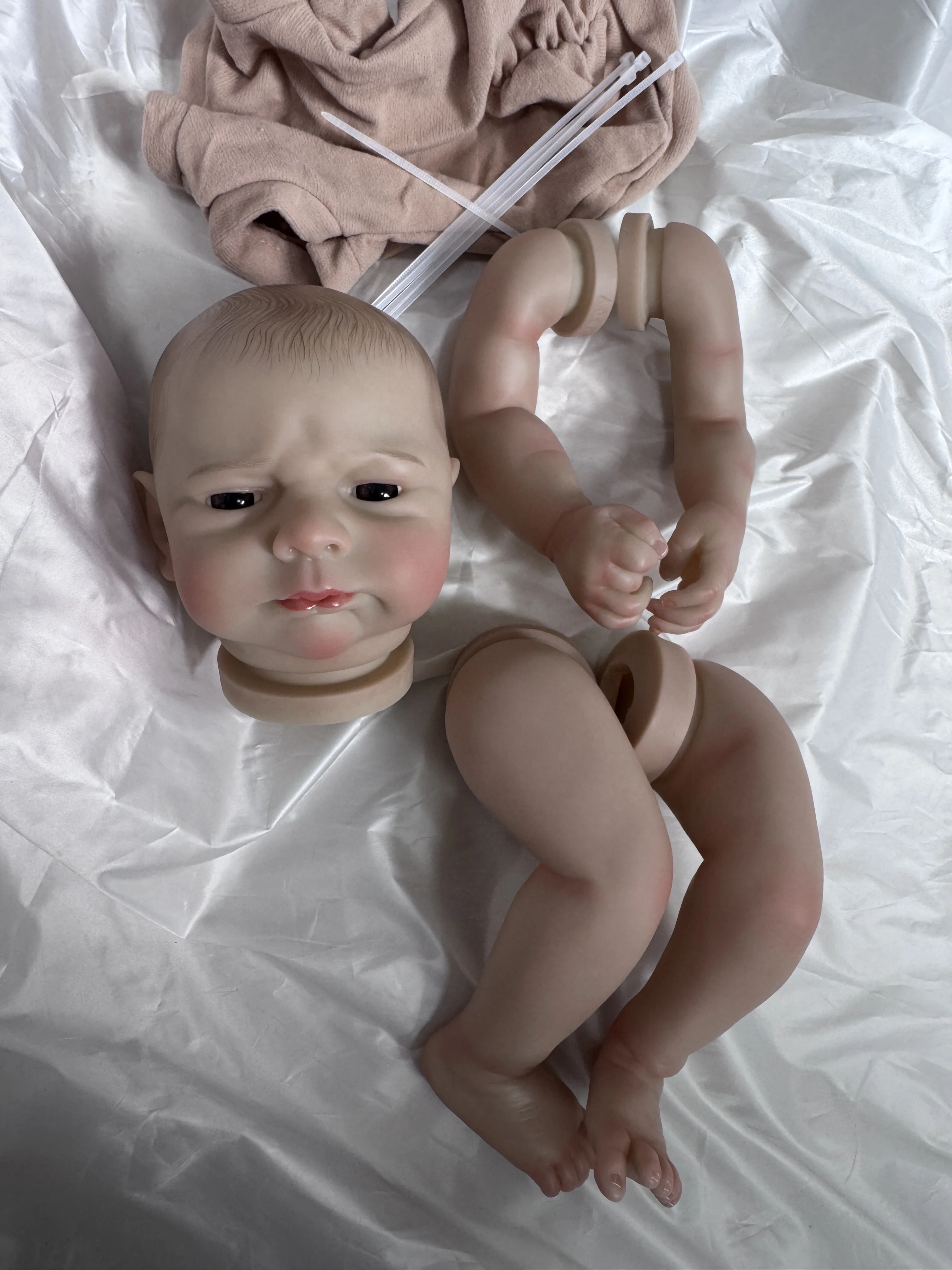 NPK 19inch Reborn Doll Kit Kobi Unfinished - Soft Vinyl Body with Cloth Joints And Eyeballs - Full Size DIY Doll Making Kit view 5