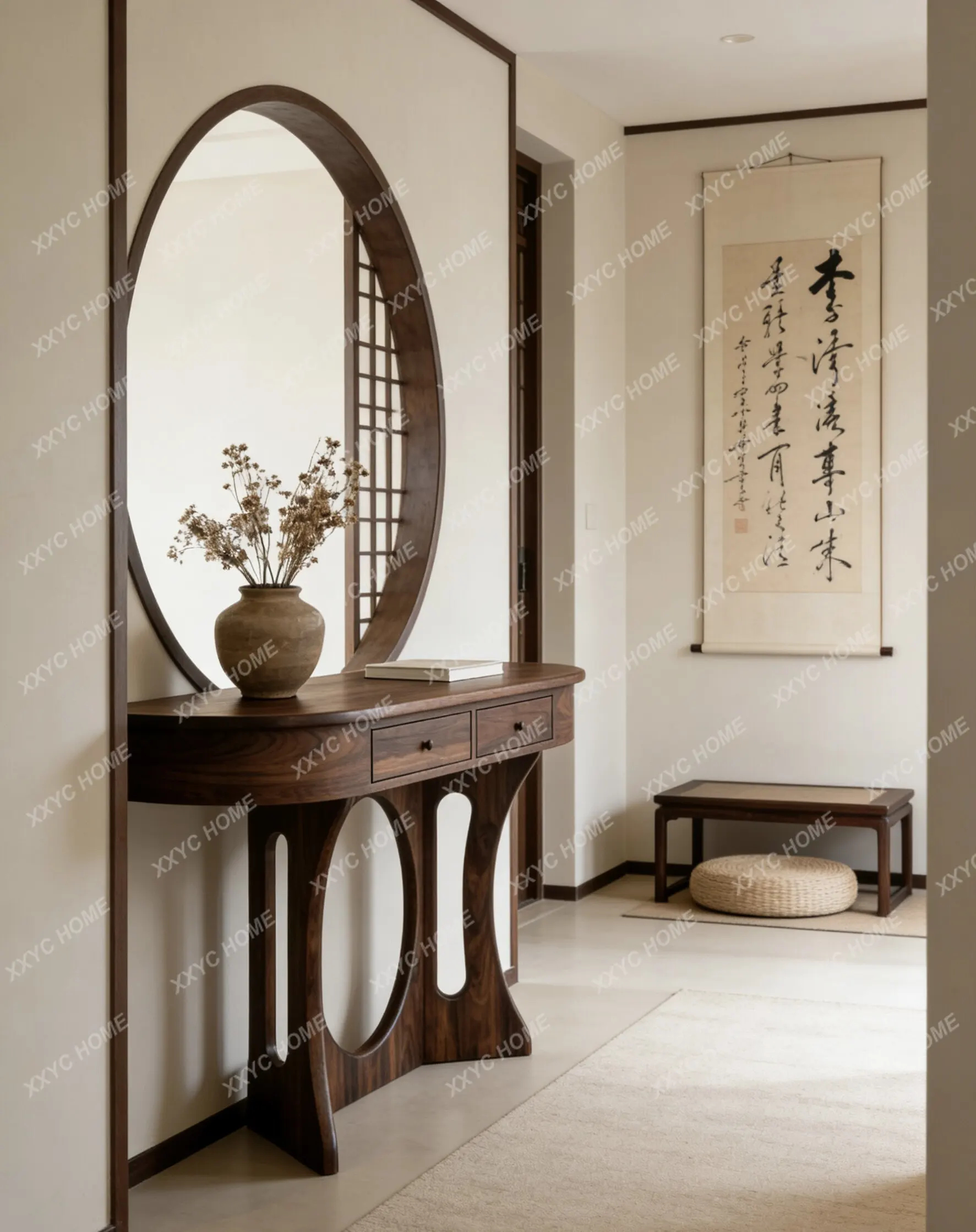 

Q Zen with pumping against the wall End View Platform New Chinese Solid Wood Strip