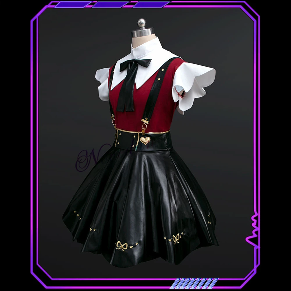 Fantasia Cosplay Anime com Peruca e Saia de Couro para Meninas, Overdose de Jogo, Uniforme JK, Abyss KAngel Ame Chan