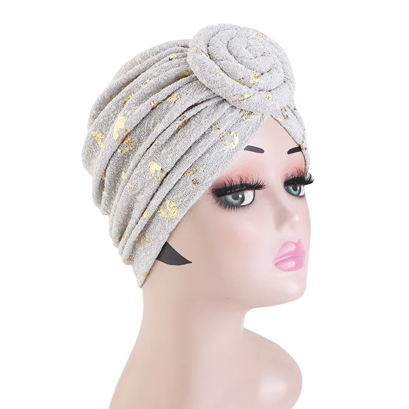 Neue Damen-Hijabs, Turban-Hüte, Pailletten-Kopftücher in Unifarben, Afrikanische Kopfwickel, Elastische Haabedeckung, Hochzeits-Party-Kopfbedeckung, Turban – Detail 11