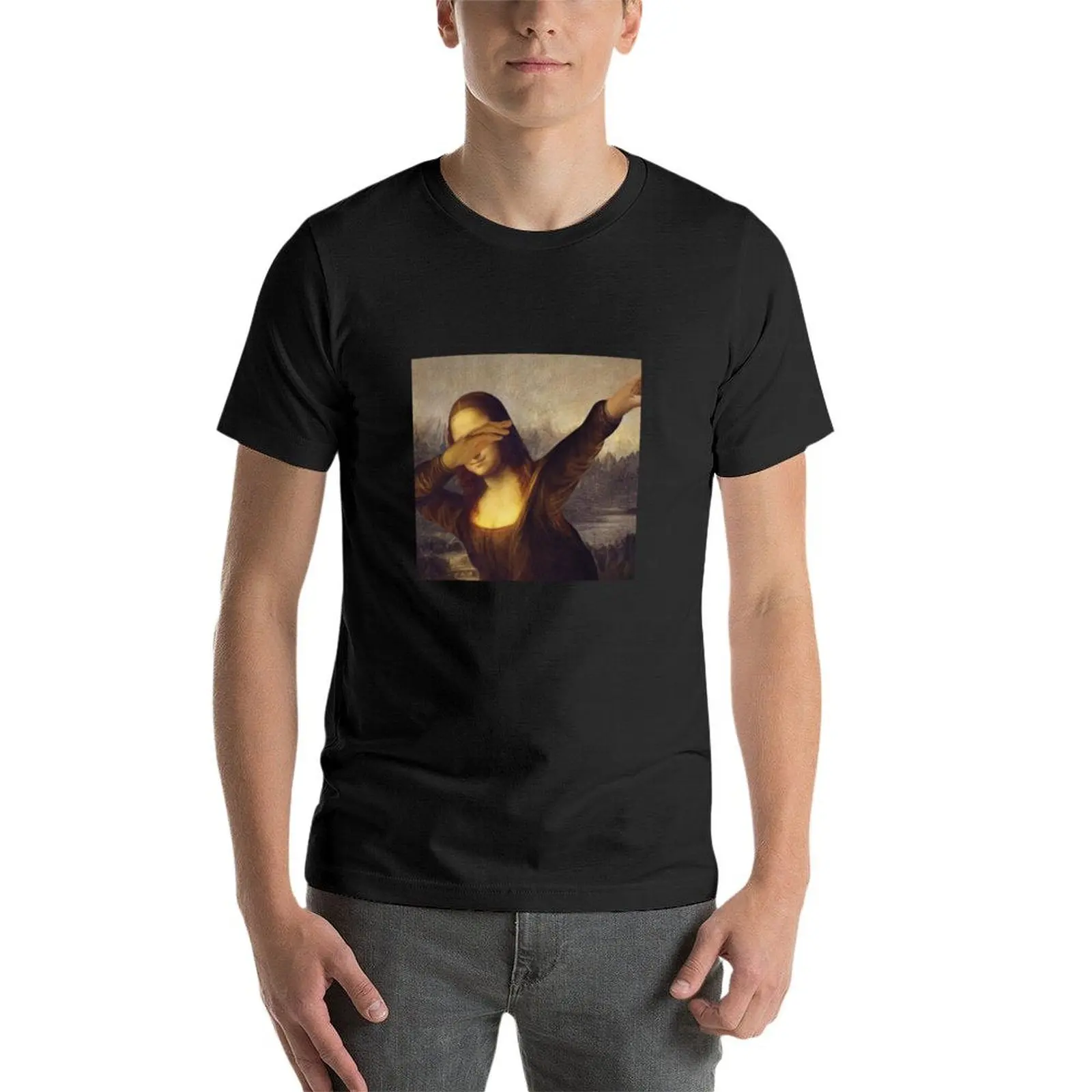 Mona Lisa dab T-Shirt vintage plain boys animal print t shirts for men