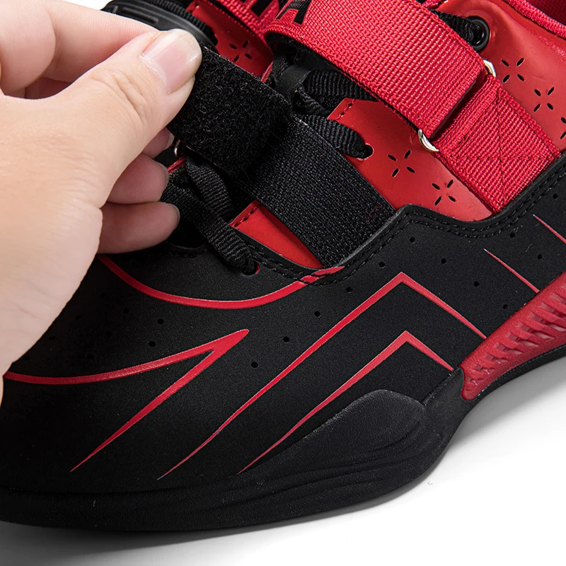 Popular Low Cut Leather Velcro Weightlifting Training Shoes Anti Slip and Comfortable Men's and Women's Weightlifting Shoes